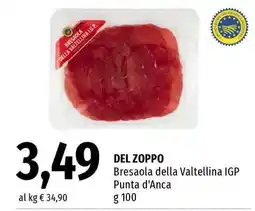 Famila DEL ZOPPO Bresaola della Valtellina IGP Punta d'Anca offerta