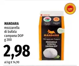 Famila MANDARA MOZZARELLA DI BUFALA CAMPANA DOP offerta