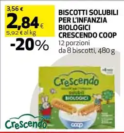 Coop BISCOTTI SOLUBILI PER L’INFANZIA BIOLOGICI CRESCENDO COOP offerta
