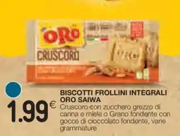 Coop BISCOTTI FROLLINI INTEGRALI ORO SAIWA offerta