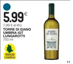 Coop TORRE DI GIANO UMBRIA IGT LUNGAROTTI offerta
