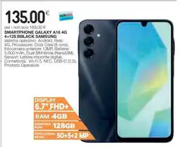 Coop SMARTPHONE GALAXY A16 4G 4+128 BBLACK SAMSUNG offerta