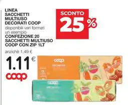 Coop LINEA SACCHETTI MULTIUSO DECORATI COOP offerta