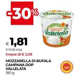Coop MOZZARELLA DI BUFALA CAMPANA DOP VALLELATA offerta