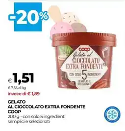 Coop GELATO AL CIOCCOLATO EXTRA FONDENTE COOP offerta