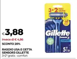 Coop Rasoio Usa e Getta Sensor3 Gillette offerta