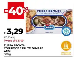Coop ZUPPA PRONTA CON PESCE E FRUTTI DI MARE ARBI offerta