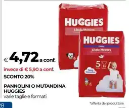 Coop HUGGIES Pannolini o Mutandina offerta