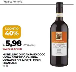 Coop MORELLINO DI SCANSANO DOCG VIGNA BENEFIZIO CANTINA VIGNAIOLI DEL MORELLINO DI SCANSANO offerta