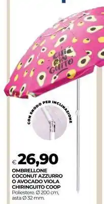 Coop OMBRELLONE COCONUT AZZURRO O AVOCADO VIOLA CHIRINGUITO COOP offerta