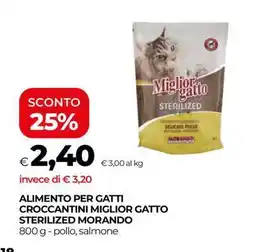 Coop ALIMENTO PER GATTI CROCCANTINI MIGLIOR GATTO STERILIZED MORANDO offerta