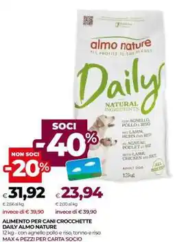 Coop Alimento per cani crocchette Daily Almo Nature offerta