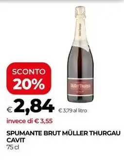 Coop SPUMANTE BRUT MÜLLER THURGAU CAVIT offerta