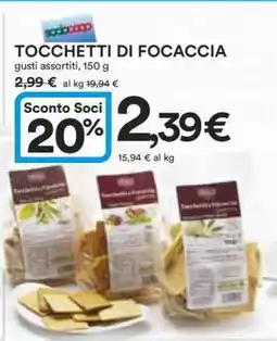 Coop TOCCHETTI DI FOCACCIA offerta