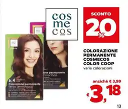 Coop COLORAZIONE PERMANENTE COSMECOS COLOR COOP offerta