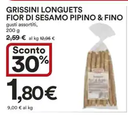 Coop GRISSINI LONGUETS FIOR DI SESAMO PIPINO & FINO offerta