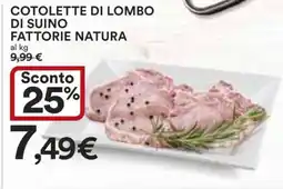 Coop Cotolette di Lombo di Suino Fattorie Natura offerta