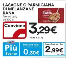 Coop Lasagne o Parmigiana di Melanzane Rana offerta