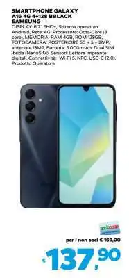 Coop SMARTPHONE GALAXY A16 4G 4+128 BBLACK offerta