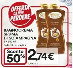 Coop Bagnocrema Spuma di Sciampagna offerta