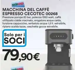Coop MACCHINA DEL CAFFÈ ESPRESSO CECOTEC 00268 offerta