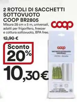 Coop 2 ROTOLI DI SACCHETTI SOTTOVUOTO COOP BR2805 offerta