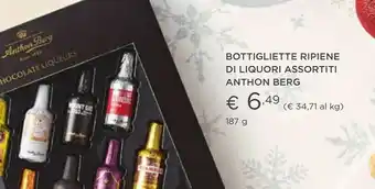 Esselunga Anthon berg bottigliette ripiene di liquori offerta