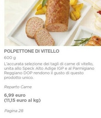 Esselunga Polpettone di vitello offerta