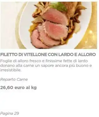 Filetto di vitellone con lardo e alloro