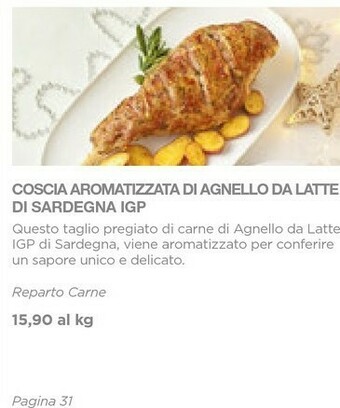 Esselunga Coscia aromatizzata di agnello da latte di sardegna igp offerta