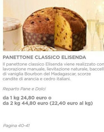 Esselunga Panettone classico elisenda offerta