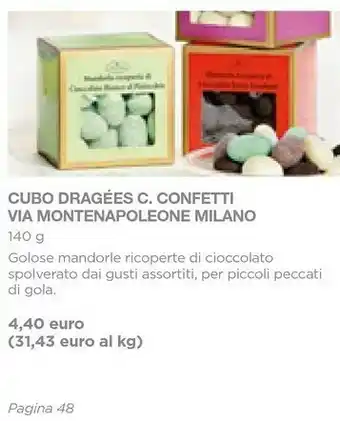 Cubo dragées c confetti via montenapoleone milano