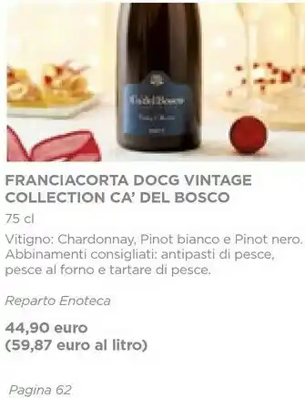 Esselunga Ca del bosco franciacorta docg vintage collection offerta