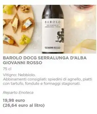 Esselunga Giovanni rosso barolo docg serralunga d'alba offerta