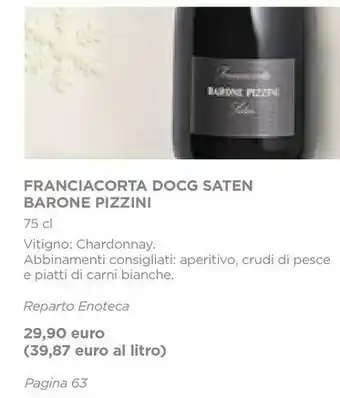 Esselunga Docg saten barone pizzini offerta