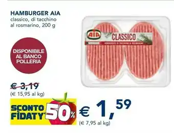 Esselunga Classico hamburger con tacchino e rosmarino 200 g(ml) offerta