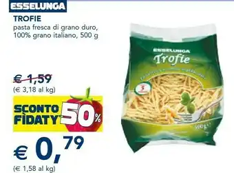 Esselunga Esselunga trofie pasta fresca di grano duro 500 g offerta