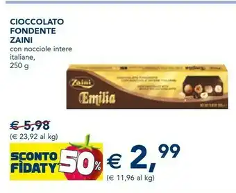 Esselunga Zaini cioccolato fondente 250 g offerta