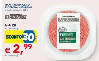 Esselunga Esselunga maxi hamburger di scottona naturamma 220 g offerta