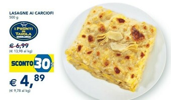 Esselunga Lasagne ai carciofi offerta