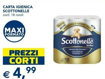 Esselunga Scottonelle carta igienica 18 rotoli offerta