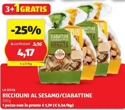 ALDI La cesta ricciolini al sesamo/ciabattine offerta