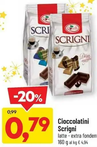 DPiù Rovelli cioccolatini scrigni latte offerta