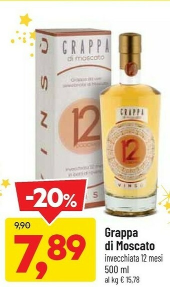 DPiù Grappa di moscato offerta