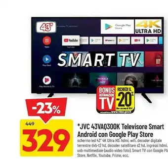 DPiù 43va7300k televisore smart android con google play store offerta