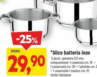 DPiù Alice batteria inox offerta