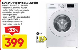 DPiù Ww90t4040ee lavatrice caricamento frontale 9 kg 1400 giri/min bianco offerta