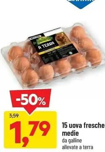 DPiù 15 uova fresche medie offerta