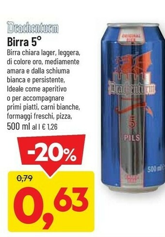 DPiù Drachenturm birra 5 500 ml offerta