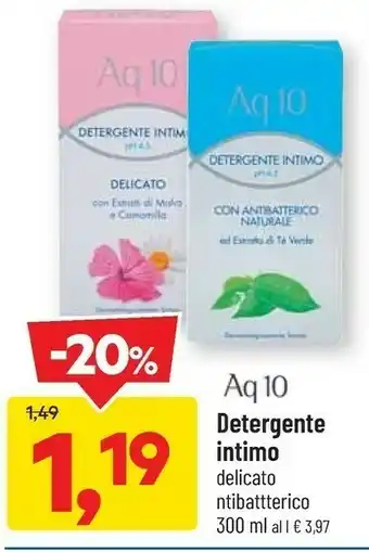 DPiù Aq 10 detergente intimo offerta